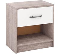 CostwayTable de Chevet avec Étagère de Rangement Ouverte Table Compacte Gris Clair & Blanc