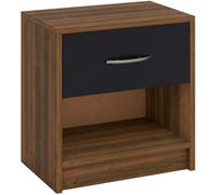 CostwayTable de Chevet avec Étagère de Rangement Ouverte Table Compacte Marron & Noir