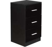 COSTWAY Caisson de Bureau Meuble de Rangement avec 3 Tiroirs pour Lettre,Dossiers et Documents Noir