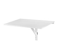 CostwayTable de cuisine murale rabattable en bois de pin Petite table de bureau murale pliante, 80x60x45cm, Blanc