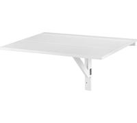 CostwayTable de cuisine murale rabattable en bois de pin Petite table de bureau murale pliante, 80x60x45cm, Blanc