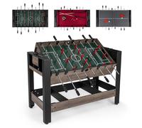 CostwayTable de Jeu 3 en 1 Pivotante Table de Jeu Combo avec Baby-foot Billard et Tennis de Table pour Adolescents et Adultes Table d'Arcade Marron