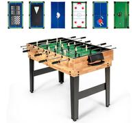 CostwayTable de Jeu Multi-Jeux Ensemble Combo 10-en-1 avec Baby-foot Hockey Tennis de Table Billard Shuffleboard Bowling Échecs Cartes Dames Coloré