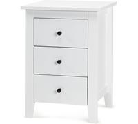 CostwayTable de Nuit Table de Chevet Moderne avec 3 Tiroirs Pour Chambre à Coucher 46x37x65cm