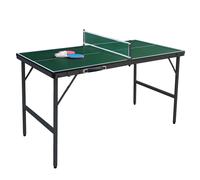 CostwayTable de Ping-Pong Pliable 152,5 x 76 cm Table de Tennis Portable avec Filet 2 Raquettes & Balles Pré-Assemblée Jeu Familial Vert