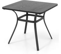 CostwayTable de Salle à Manger de Patio en Métal 80 x 80 CM Table d'Appoint Carrée avec 4 Pieds Incurvés Table d'Extérieur pour 4 Personnes Gris