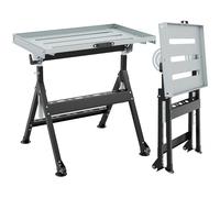 CostwayTable de Soudage Pliante avec Plateau de 78x51cm Établi de Soudage 2 Roues Fixes 4 Hauteurs 80-95cm 5 Angles Charge 180kg Noir