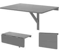 CostwayTable Pliant Mural Table de Cuisine Gain de Place Table Murale Rabattable 80 X 60 cm Gris