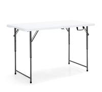 CostwayTable Pliante Table de Pique-nique avec 3 Hauteurs Réglables Table de Salle à Manger Portable pour Camping Fête