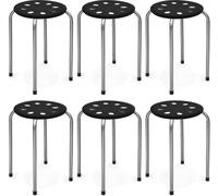 CostwayTabourets Empilables 30 x 40,5 cm (Dia x H) Cadre en Métal Joint en Forme de X Stable pour Cuisine Bistro Gris