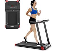 CostwayTapis de Course Electrique Tapis de Fitness Pliable avec Application de Contrôle Haut-Parleur Bluetooth 12 Programmes Prédéfinis Affichage LCD