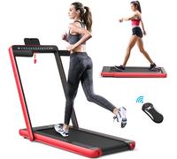 CostwayTapis de Course Pliable 0,75HP Double Affichage LED APP et Télécommande Vitesse Motorisé 12 km/h Surface 40x100cm Rouge