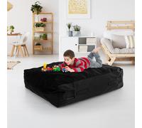 CostwayTapis de Réception Sensoriel Épais pour Enfants 120x90x30cm Coussin Amortissant de Saut avec Bloc de Mousse Noir