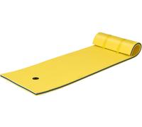 CostwayTapis Flottant en Mousse XPE 3 Couches Sangles Attache Elastique de 150 cm Capacité 60 kg 210x66x3,5cm Jaune + Bleu