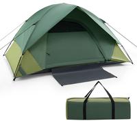 CostwayTente de Camping pour 2 Personnes Tente Dôme avec Toit Amovible Porte Double Couches 2 Fenêtres en Maille Sac de Transport 216x156x116cm Vert