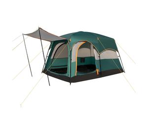 CostwayTente de Camping pour 6 Personnes avec 2 Pièces Tente Double Couchage Double Toit Bâche en Pe Fenêtres en Maille Imperméable avec Sac de Transport Vert