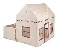 CostwayTente de Jeu Intérieure pour Enfants Maison d'Enfant avec Fenêtre Coin Câlin Décoration de Chambre d'Enfant pour 3+ Ans Marron