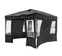 CostwayTonnelle de Jardin 3x3 m avec 3 Hauteur Réglable Barnum Pliant Pop-Up Imperméable avec 4 Parois Amovibles Pavillon de Patio Noir
