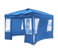 CostwayTonnelle de Jardin 3x3 m avec 3 Hauteur Réglable Barnum Pliant Pop-Up Imperméable avec 4 Parois Amovibles Pavillon de Patio Bleu