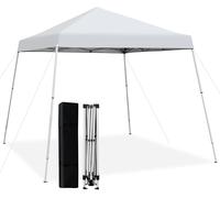 CostwayTonnelle de Jardin Barnum Instantanée 3x3m 3 Hauteurs Réglable Sac avec Sangles Anti-UV Imperméable pour Marché Camping Blanc