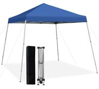 CostwayTonnelle de Jardin Barnum Instantanée 3x3m 3 Hauteurs Réglable Sac avec Sangles Anti-UV Imperméable pour Marché Camping Bleu