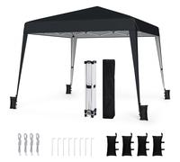 CostwayTonnelle de Jardin Exterieur 3 x 3 M Tente de Réception Pliante Imperméable avec Sac de Transport Piquets Pergola Jardin Noir
