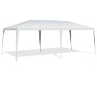 CostwayTonnelle de Jardin Pliant 3 m x 6 m Tente de Réception Dessus Imperméable Recouverte de Tissu PE pour Fêtes Commercial
