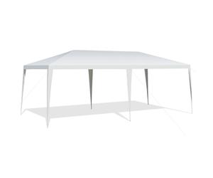 CostwayTonnelle de Jardin Pliant 3 m x 6 m Tente de Réception Dessus Imperméable Recouverte de Tissu PE pour Fêtes Commercial