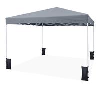 CostwayTonnelle de Jardin Pliante Tonnelle Pop Up avec Sac de Transport Structure Métallique 8 Piquet de Tente 4 Sacs de Sable Gris