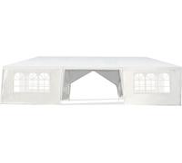CostwayTonnelle de Jardin Tente de Réception 6 Murs Amovibles et Fenêtre sur Côté en Acier et PE 900x300x260cm Blanc