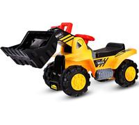 CostwayTracteur pour Enfant, Pelleteuse Manuelle Vocal de Quatre Pneus pour Enfant Jouet