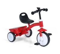 CostwayTricycle pour Tout-petit Vélo avec Roues Lumineuses Siège Réglable sur 4 Niveaux Bac de Rangement & Pédales Amovibles pour 3-5 Ans Rouge