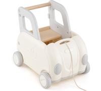 CostwayTrotteur Bébé Chariot Marcheur Enfant avec Poignée Corde de Traction Siège Rabattable et Roues Blanc