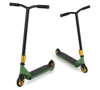 CostwayTrottinette Acrobatique pour 10+ Ans Trottinette pour Acrobatie 2 Roues en PU Large Plateau en Aluminium Trottinette Capacité 100Kg Vert