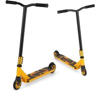 CostwayTrottinette Acrobatique pour 10+ Ans Trottinette pour Acrobatie 2 Roues en PU Large Plateau en Aluminium Trottinette Capacité 100Kg Jaune