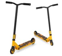 CostwayTrottinette Acrobatique pour 10+ Ans Trottinette pour Acrobatie 2 Roues en PU Large Plateau en Aluminium Trottinette Capacité 100Kg Jaune