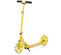 CostwayTrottinette Enfant Pliable avec 2 Roues Clignotantes&Guidon Réglable Trottinette Freestyle avec Plateforme Antidérapante Charge 110kg Jaune