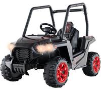 CostwayVéhicule Buggy 24 V pour Enfants de 3 à 8 Ans Télécommande 3 Vitesses 2 Suspensions à Ressort Démarrage Lent Harnais à 3 Points Rouge