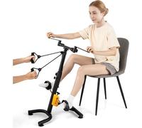 CostwayVélo D'appartement à Pédales Pliable Résistance Réglable avec Fonction D'étirement Entraînement du Membre Supérieur et Coordination Hauteur 73-102CM