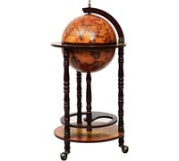 CostwayVéritable Rangement Vin en Bois Rack/Cabinet globe italien du 16e siècle avec 3 pieds