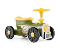 CostwayVoiture à Enfourcher avec Volant Bouton de Sifflet de Train Espace de Rangement sous le Siège Jouet pour 19-36 Mois 61 x 30 x 38 cm Vert