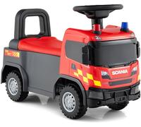 CostwayVoiture à Pousser pour Enfants Camion de Pompiers avec Volant Lumières Sirènes Klaxon et Musique Voiture à Glisser pour 18 Mois + Rouge