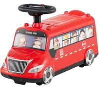CostwayVoiture à Pousser pour Enfants en Forme de Bus Scolaire Roues Universelles Bloc Anti-basculement Voiture Pied au Sol pour 19-36 Mois Rouge
