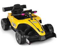 CostwayVoiture Électrique 12 V pour Enfants Télécommande Musique Lumières pour Enfants de 3 à 7 Ans 2 à 5 KM/H Jaune