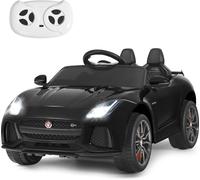 CostwayVoiture Électrique 12V pour Enfants 3-8 Ans avec Télécommande 2.4G Suspension à Ressorts et 2 Portes Verrouillables Noir