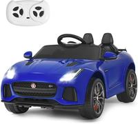 CostwayVoiture Électrique 12V pour Enfants 3-8 Ans avec Télécommande 2.4G Suspension à Ressorts et 2 Portes Verrouillables Bleu