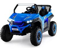 CostwayVoiture électrique Enfant 12 V Télécommande pour 3-8 Ans 2 Vitesses Ressort de Suspension Charge 59KG 118x74x71CM Bleu