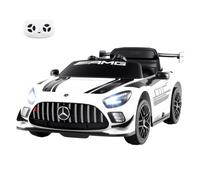 CostwayVoiture pour enfants Mercedes-AMG GT3 sous licence Ride-on-Auto avec télécommande 3 vitesses Blanc