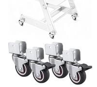 Costyleen Lot de 4 roulettes robustes pour chaise haute Stokke Tripp Trapp : roues silencieuses de 5,1 cm avec supports en acier chromé, rotation à 360°, design anti-rayures