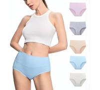 Coswind Culotte Femme Coton Taille Haute Sexy Chic Sport Anti Transpiration sous-vêtement Slip Elasticité Lot de 5 Début de L'été 2XL